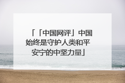 「中国网评」中国始终是守护人类和平安宁的中坚力量