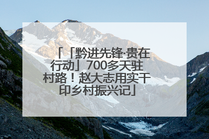 「黔进先锋·贵在行动」700多天驻村路！赵大志用实干印乡村振兴记