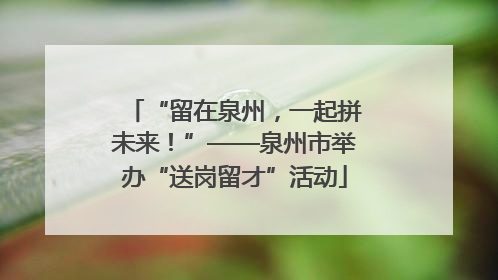 “留在泉州，一起拼未来！”——泉州市举办“送岗留才”活动