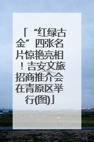 “红绿古金”四张名片惊艳亮相！吉安文旅招商推介会在青原区举行(图)