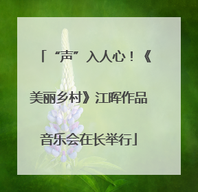 “声”入人心！《美丽乡村》江晖作品音乐会在长举行