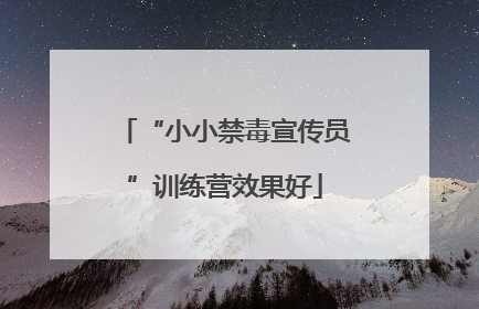 “小小禁毒宣传员”训练营效果好