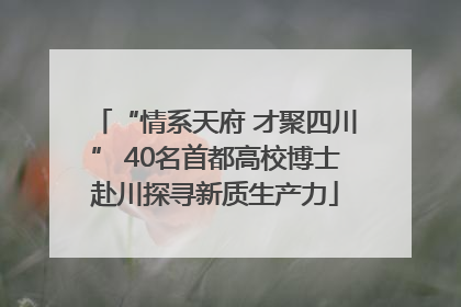 “情系天府 才聚四川” 40名首都高校博士赴川探寻新质生产力