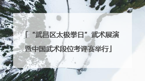 “武昌区太极拳日”武术展演暨中国武术段位考评赛举行