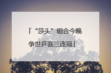 “莎头”组合今晚争世乒赛三连冠