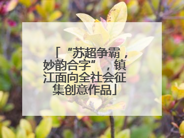 “苏超争霸，妙韵合字”，镇江面向全社会征集创意作品