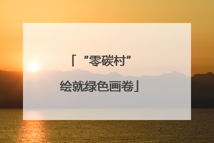 “零碳村” 绘就绿色画卷