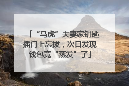 “马虎”夫妻家钥匙插门上忘拔，次日发现钱包竟“蒸发”了