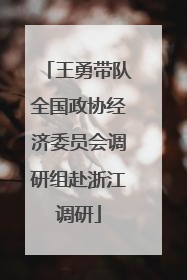 王勇带队全国政协经济委员会调研组赴浙江调研
