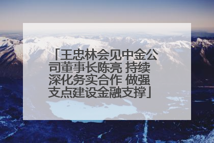 王忠林会见中金公司董事长陈亮 持续深化务实合作 做强支点建设金融支撑