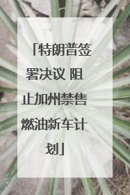 特朗普签署决议 阻止加州禁售燃油新车计划