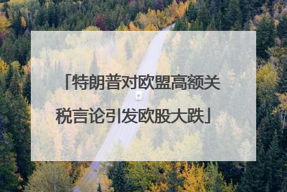 特朗普对欧盟高额关税言论引发欧股大跌