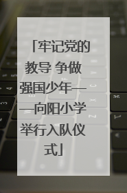 牢记党的教导 争做强国少年——向阳小学举行入队仪式