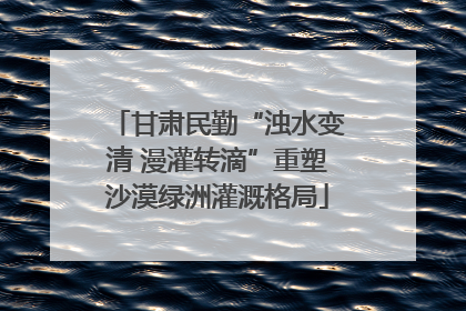 甘肃民勤“浊水变清 漫灌转滴”重塑沙漠绿洲灌溉格局