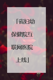 省妇幼保健院互联网医院上线