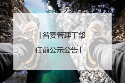 省委管理干部任前公示公告