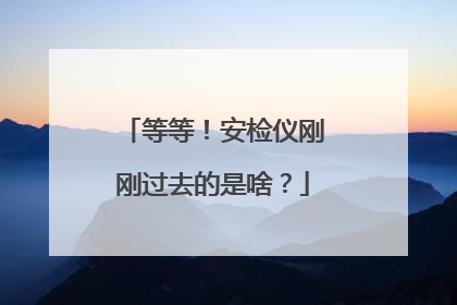 等等！安检仪刚刚过去的是啥？
