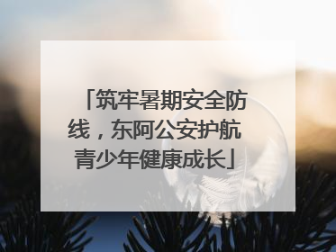 筑牢暑期安全防线，东阿公安护航青少年健康成长