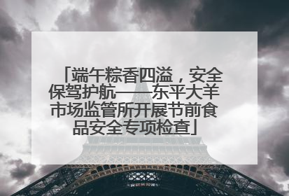 端午粽香四溢，安全保驾护航——东平大羊市场监管所开展节前食品安全专项检查