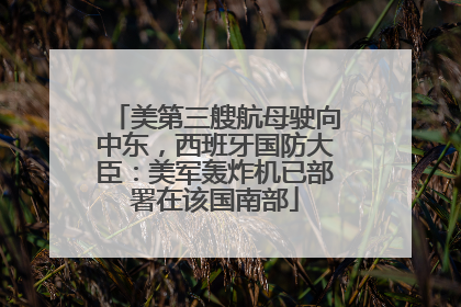 美第三艘航母驶向中东，西班牙国防大臣：美军轰炸机已部署在该国南部