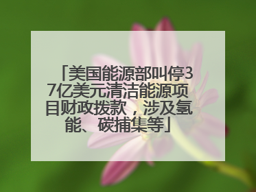 美国能源部叫停37亿美元清洁能源项目财政拨款，涉及氢能、碳捕集等