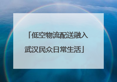 低空物流配送融入武汉民众日常生活