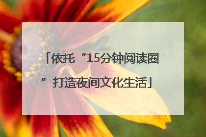 依托“15分钟阅读圈”打造夜间文化生活