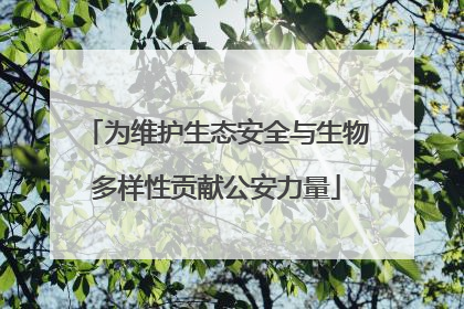 为维护生态安全与生物多样性贡献公安力量