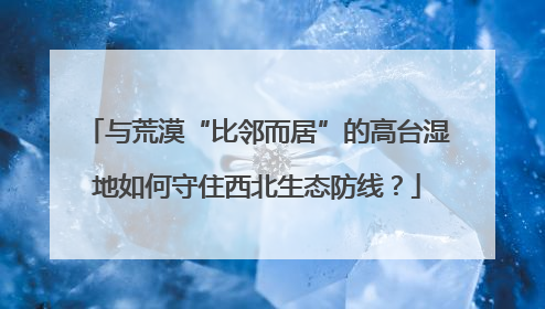 与荒漠“比邻而居”的高台湿地如何守住西北生态防线？
