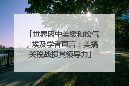 世界因中美缓和松气，埃及学者直言：美搞关税战损其领导力