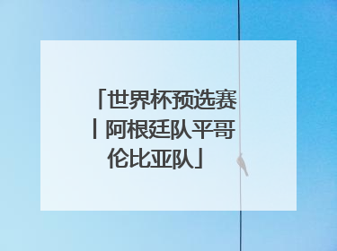 世界杯预选赛丨阿根廷队平哥伦比亚队
