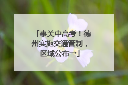 事关中高考！德州实施交通管制，区域公布→