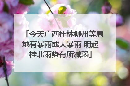 今天广西桂林柳州等局地有暴雨或大暴雨 明起桂北雨势有所减弱