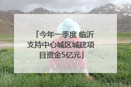 今年一季度 临沂支持中心城区城建项目资金5亿元