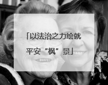 以法治之力绘就平安“枫”景