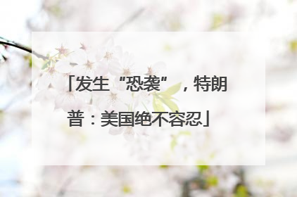 发生“恐袭”，特朗普：美国绝不容忍