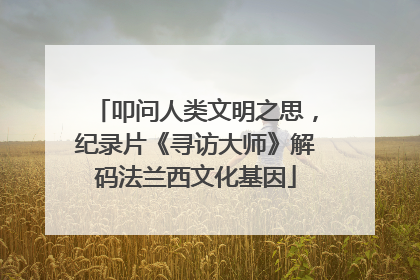 叩问人类文明之思，纪录片《寻访大师》解码法兰西文化基因