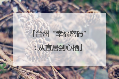 台州“幸福密码”：从宜居到心栖