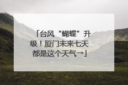 台风“蝴蝶”升级！厦门未来七天都是这个天气→