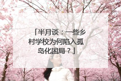 半月谈：一些乡村学校为何陷入孤岛化困局？