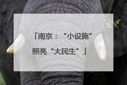 南京：“小设施”照亮“大民生”