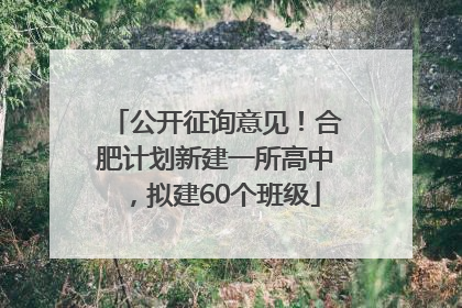 公开征询意见！合肥计划新建一所高中，拟建60个班级