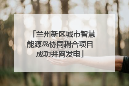 兰州新区城市智慧能源岛协同耦合项目成功并网发电