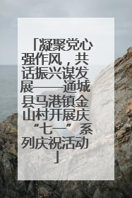 凝聚党心强作风，共话振兴谋发展——通城县马港镇金山村开展庆“七一”系列庆祝活动