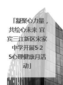 凝聚心力量,共绘心未来 宜宾三江新区宋家中学开展5·25心理健康月活动