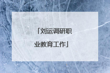 刘运调研职业教育工作
