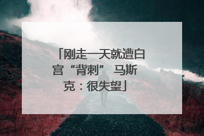 刚走一天就遭白宫“背刺” 马斯克：很失望