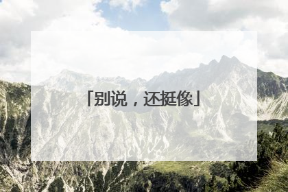 别说，还挺像