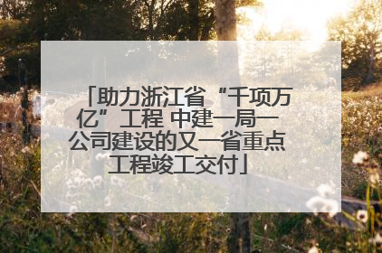 助力浙江省“千项万亿”工程 中建一局一公司建设的又一省重点工程竣工交付