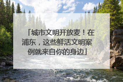 城市文明开放麦！在浦东，这些鲜活文明案例就来自你的身边